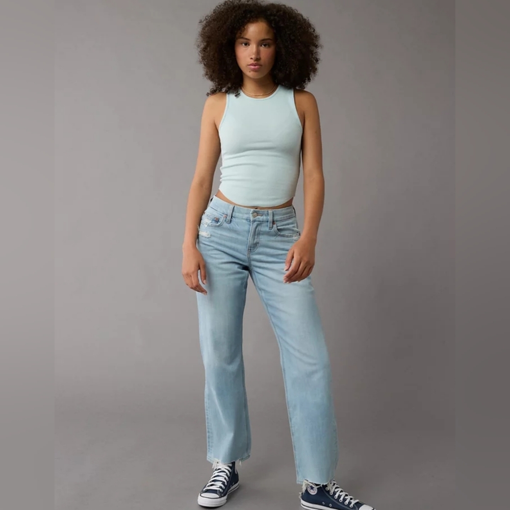 AE Stretch Curvy High Waisted Straight Jean